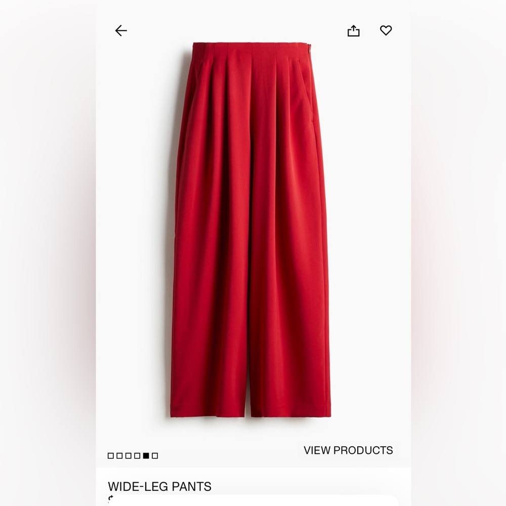 Red Wide-Leg Pants - H&M